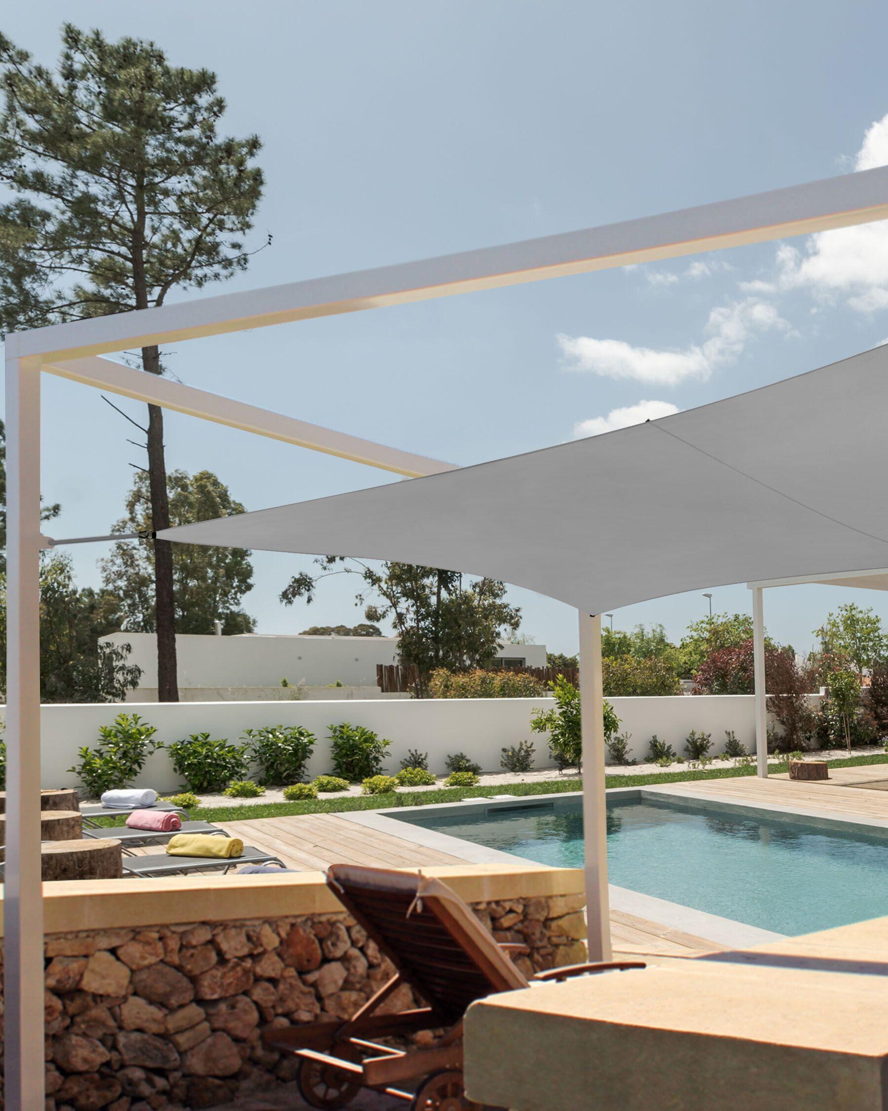 Beliani Voile d'ombrage en Tissu LUKKA  