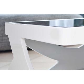 mutoni Couchtisch 120x60x38cm weiss-schwarz Fiberglas  