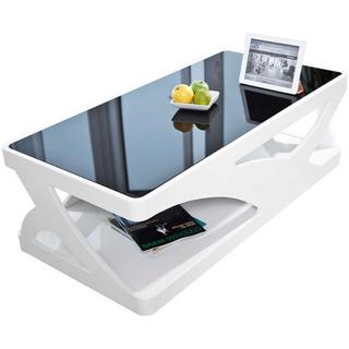 mutoni Table basse 120x60x38cm blanc-noir fibre de verre  