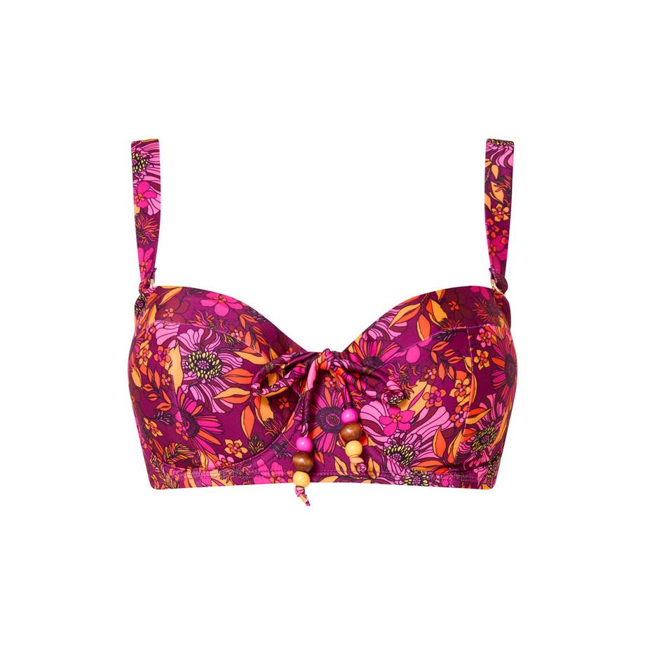 Joe Browns Haut de Bikini Imprimé Floral avec Finitions Dorées et Nœud Perlé  