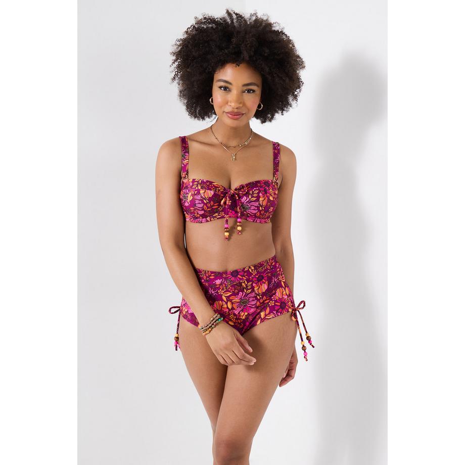Joe Browns Haut de Bikini Imprimé Floral avec Finitions Dorées et Nœud Perlé  