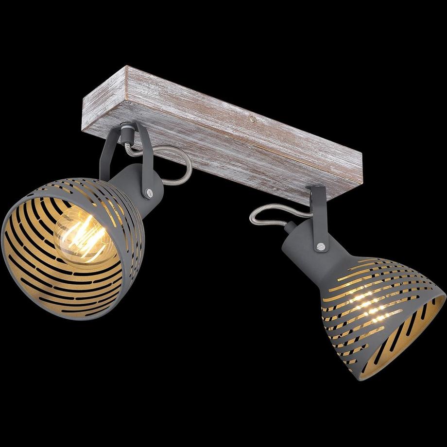 mutoni Spot Mori bois antique blanchi 2xE27  