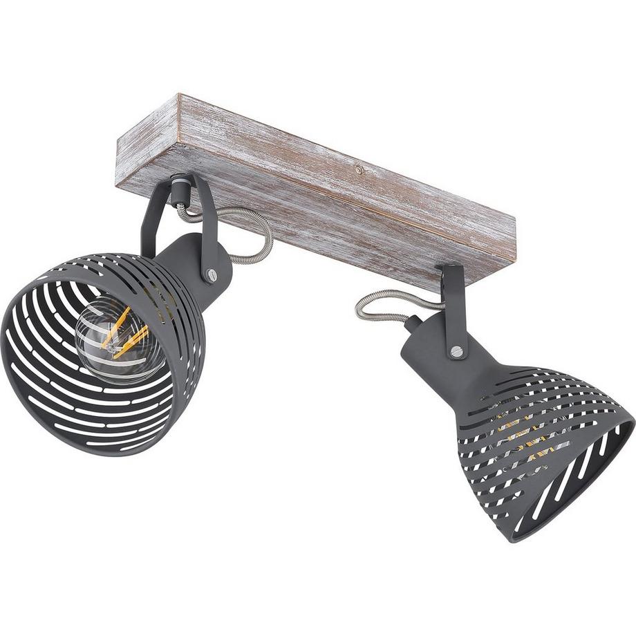 mutoni Spot Mori bois antique blanchi 2xE27  