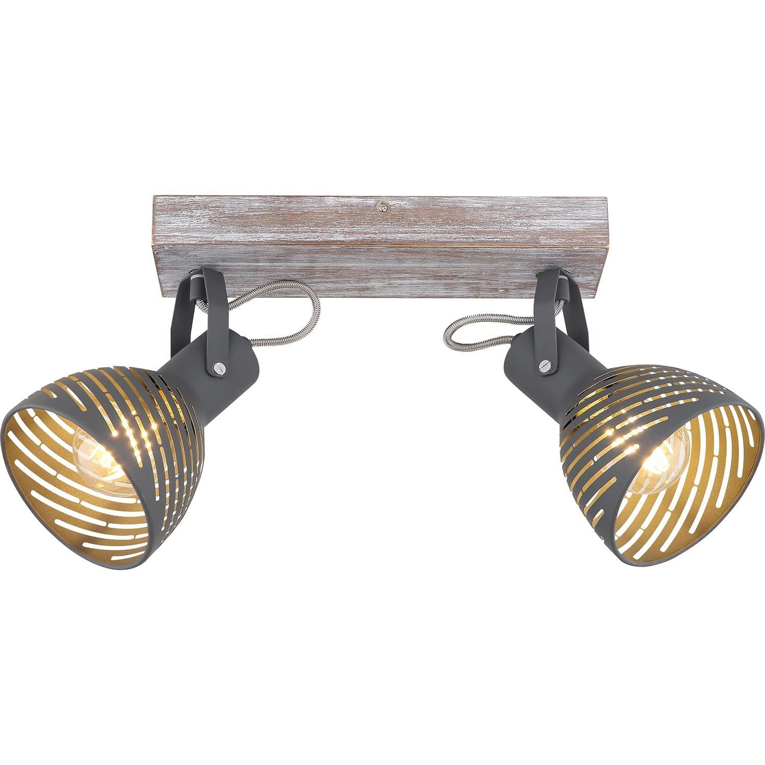 mutoni Strahler Mori Holz antik weiss getüncht 2xE27  