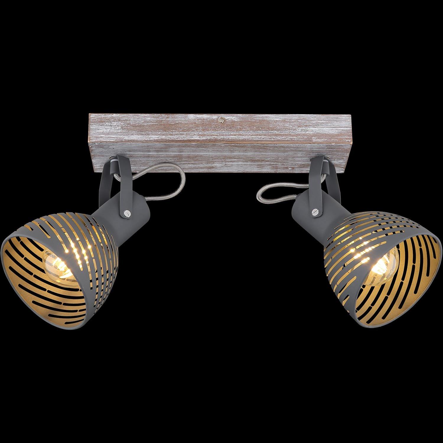 mutoni Strahler Mori Holz antik weiss getüncht 2xE27  