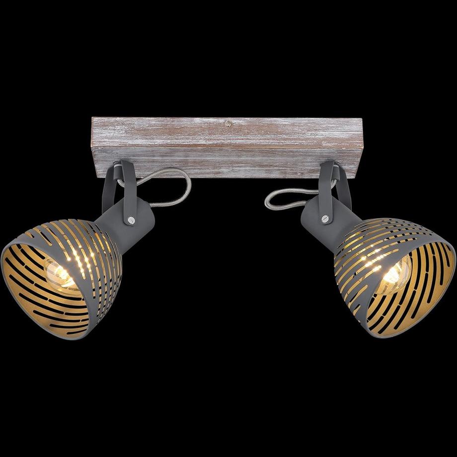 mutoni Spot Mori bois antique blanchi 2xE27  