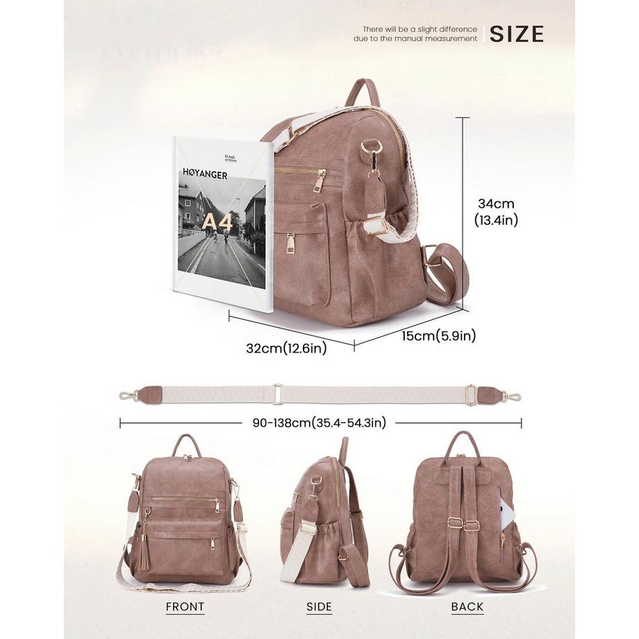 Only-bags.store Eleganter 2 in 1 Rucksack Handtasche Umhängetasche  