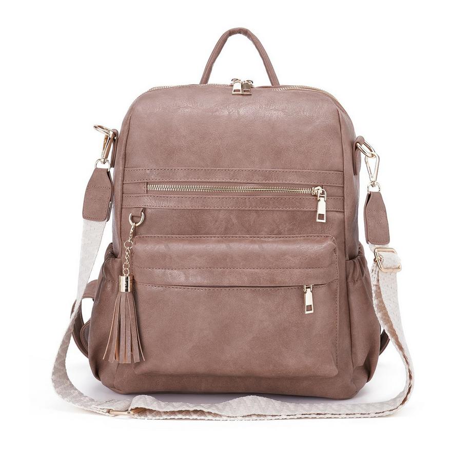 Sac à dos en cuir ,Sac à dos élégant 2 en 1 Sac à dos à bandoulière Sacs à dos modernes imperméables antivol Sac à dos de ville Sac de voyage