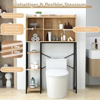 Northix Mobile WC con anta in rattan PE Mensola WC con ripiano regolabile naturale  