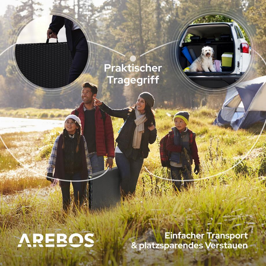Arebos Bierzeltgarnitur Festzeltgarnitur Campingset Sitzgruppe klappbar Rattan  