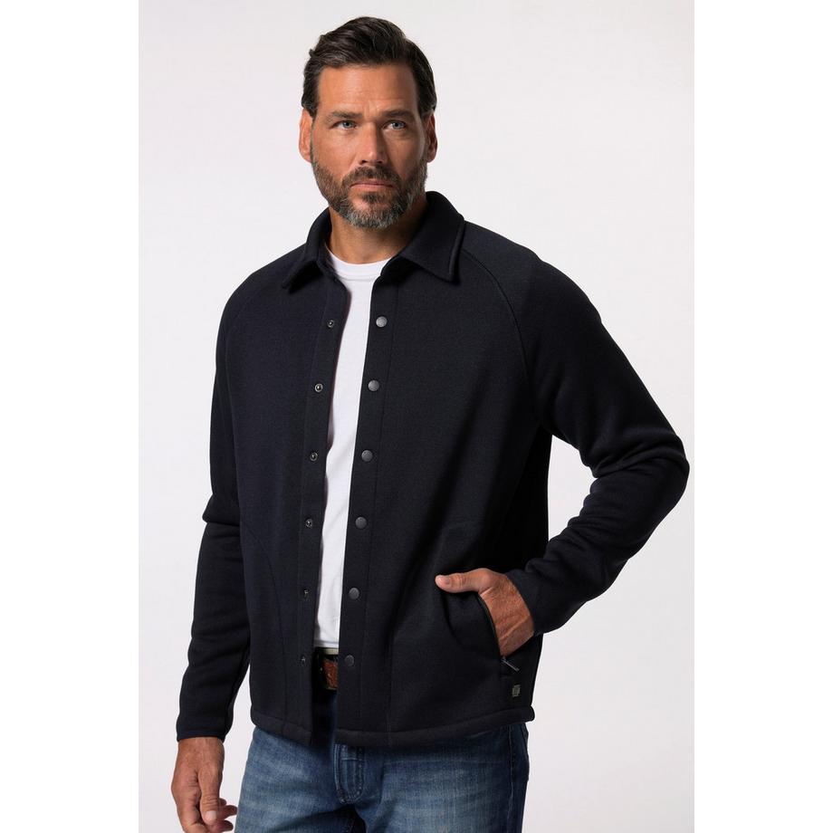 JP1880 Langarm Strickfleece Hemdjacke Kentkragen  