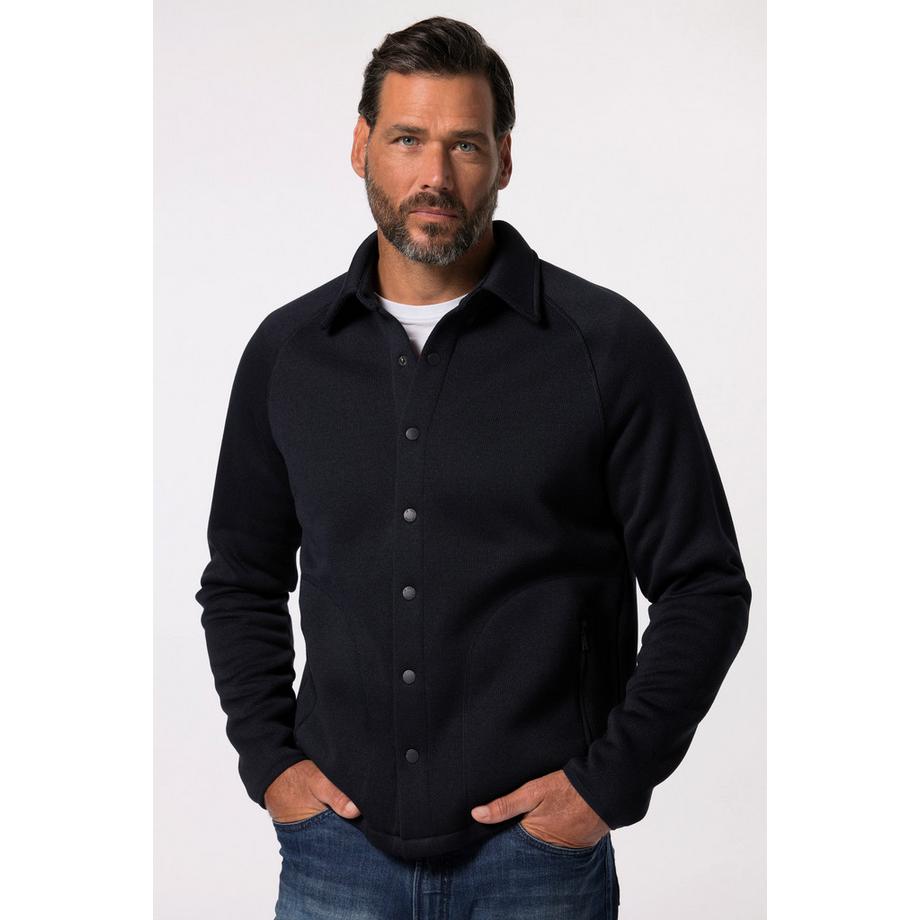 JP1880 Langarm Strickfleece Hemdjacke Kentkragen  