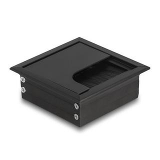 DeLock  Kabeldurchführung für Tischeinbau mit Bürste 80 x 80 x 28 mm schwarz 