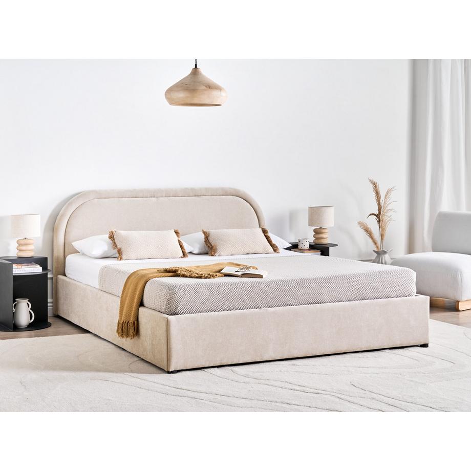 Beliani Letto contenitore en Tessuto Moderno QUILLIEN  