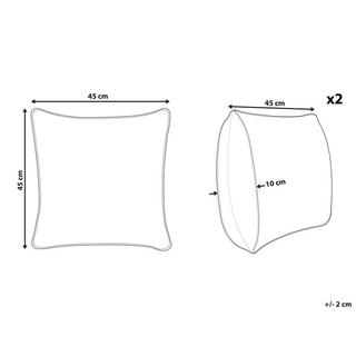 Beliani Kissen 2er Set aus Samtstoff Retro AERANGIS  