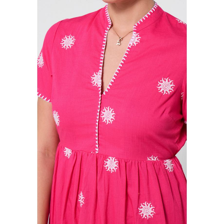 Joe Browns Robe Tunique Boho Brodee avec Effet Cache-Coeur  