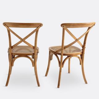 La Redoute Intérieurs Lot de 2 chaises bois et cannage Cedak  