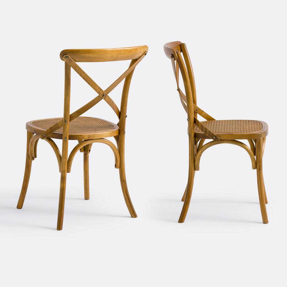La Redoute Intérieurs Lot de 2 chaises bois et cannage Cedak  