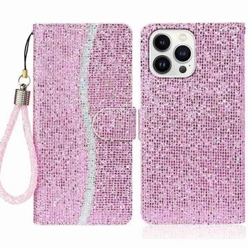 iPhone 14 Pro Max - Glitter Leder Etui
