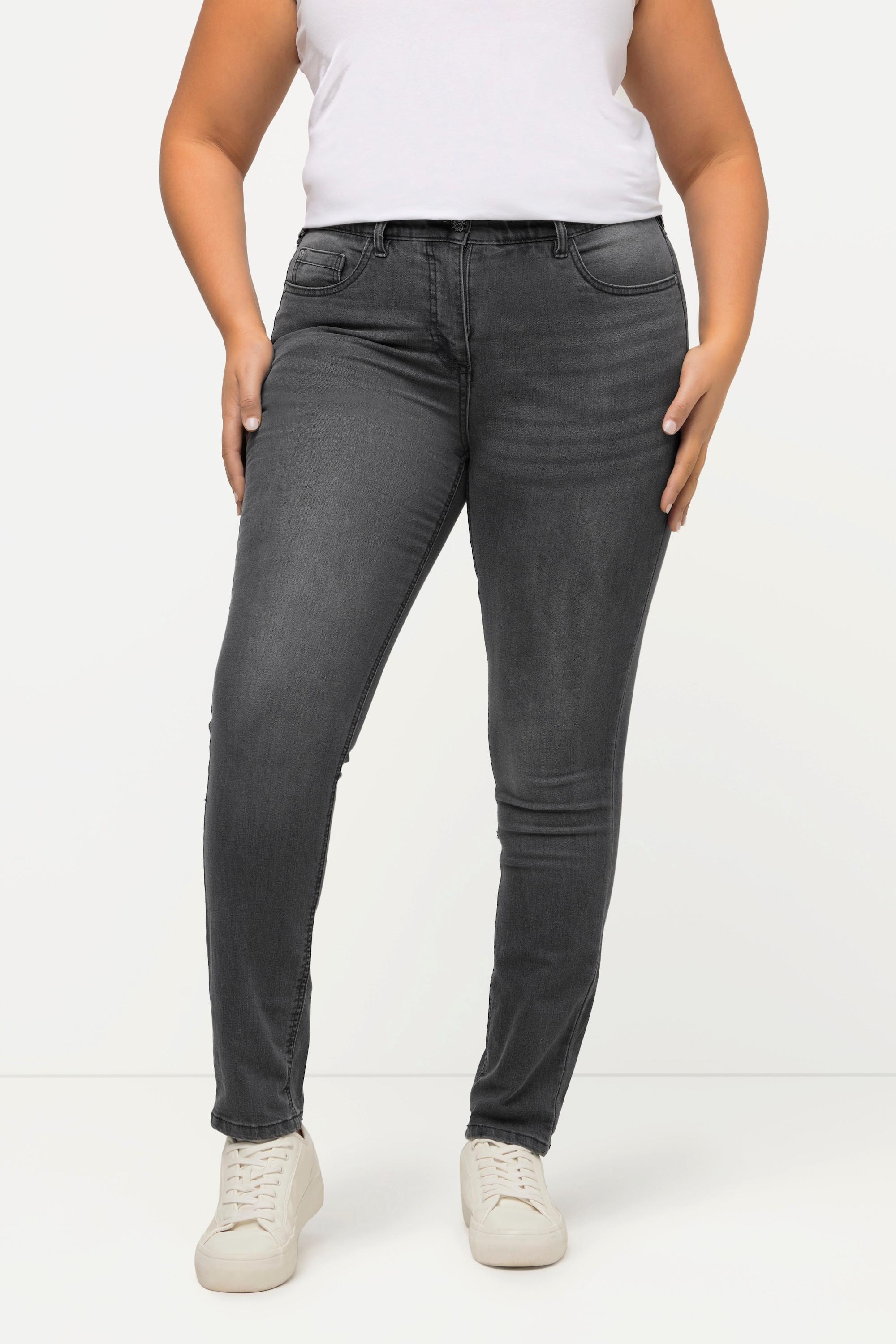 Ulla Popken  Skinny jeans modello Sarah con taglio aderente a vita alta e cinque tasche 