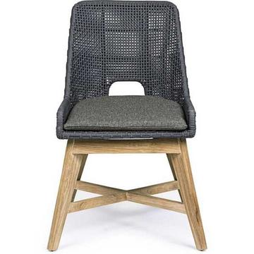Chaise de jardin Hesperia avec coussin en ardoise