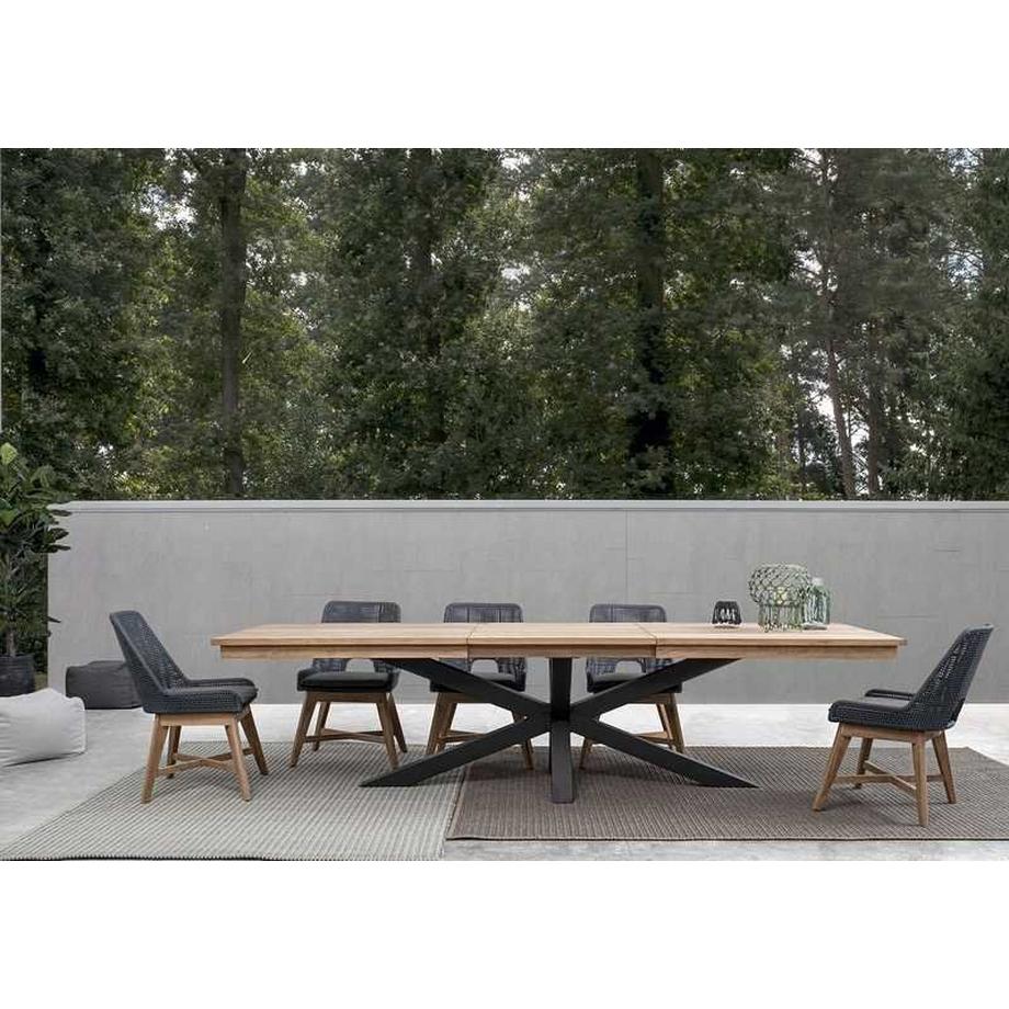 mutoni Chaise de jardin Hesperia avec coussin en ardoise  