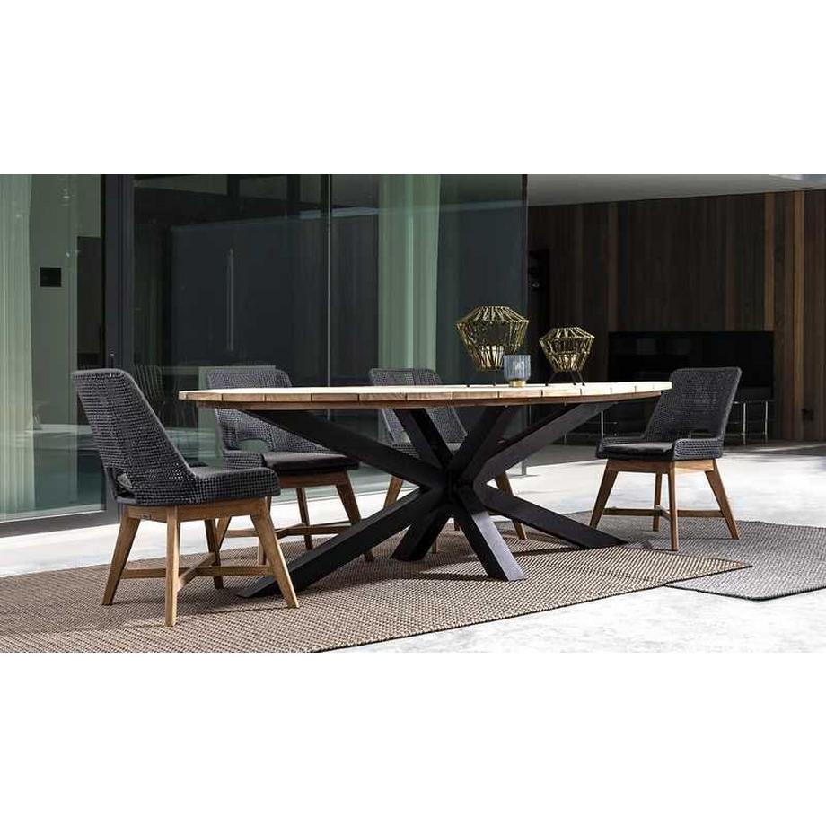 mutoni Chaise de jardin Hesperia avec coussin en ardoise  