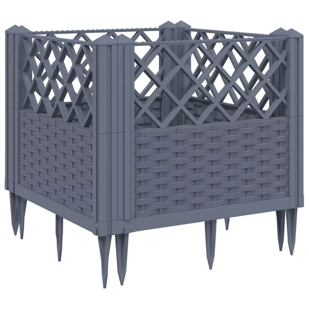 VidaXL - Jardinière polypropylène, One Size, Gris
