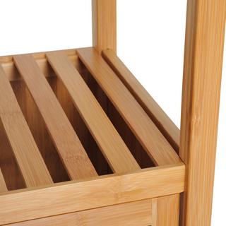 Northio Mobile Da Bagno Mobile Da Bagno Con 3 Scomparti Aperti, Mobile Portaoggetti In Bambù, Mobile Wc, Naturale, 36X33X140Cm  