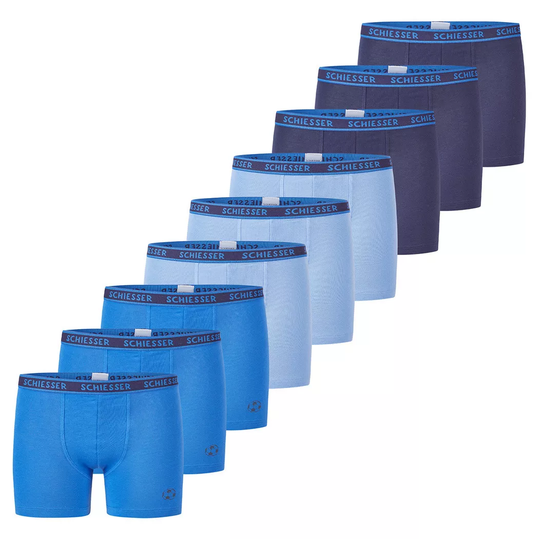 Schiesser - 9er Pack Kids Boys 95/5 Organic Cotton - Shorts / Pants, 92, Blau