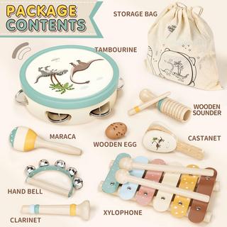 Activity-board  Musikinstrumente für Kinder, Instrumenten-Set mit Xylophon-Trommel für den Kindergarten, Musik-Lernspielzeug 