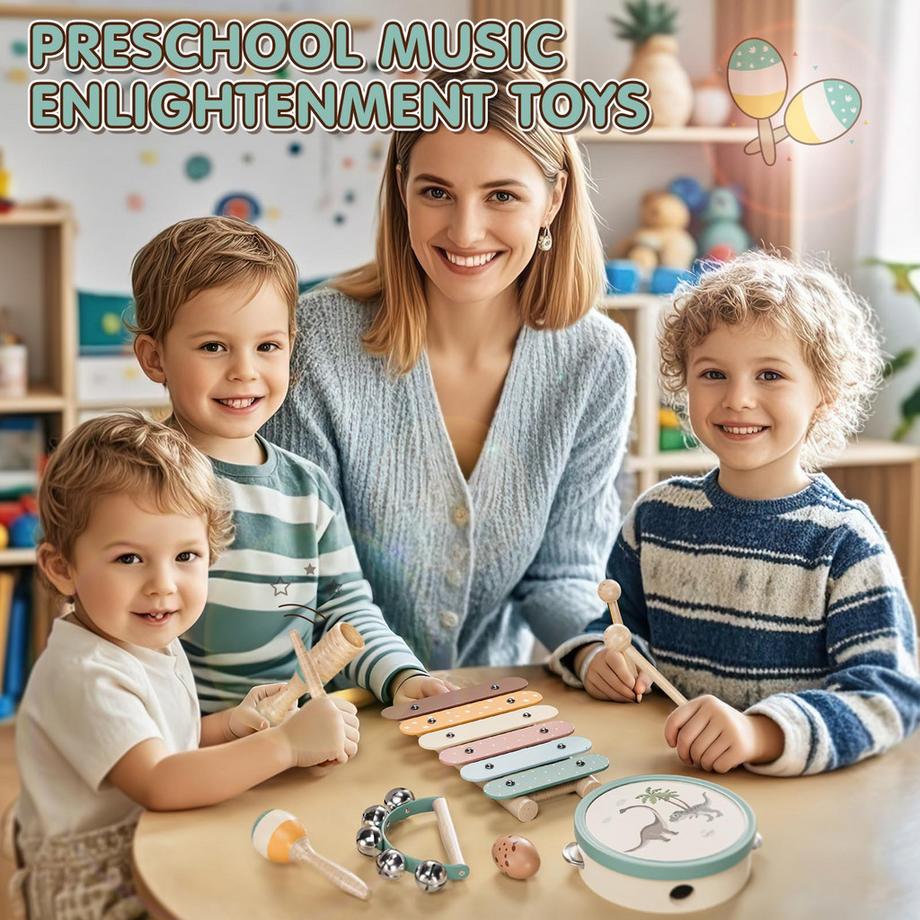 Activity-board  Musikinstrumente für Kinder, Instrumenten-Set mit Xylophon-Trommel für den Kindergarten, Musik-Lernspielzeug 