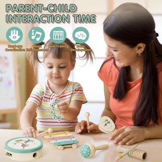 Activity-board  Musikinstrumente für Kinder, Instrumenten-Set mit Xylophon-Trommel für den Kindergarten, Musik-Lernspielzeug 
