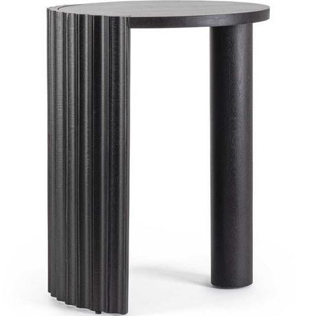 mutoni Table d&#039;appoint Orissa noire ronde 50  