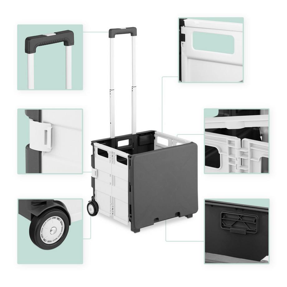 Northix Zusammenklappbarer Einkaufswagen mit Deckel  