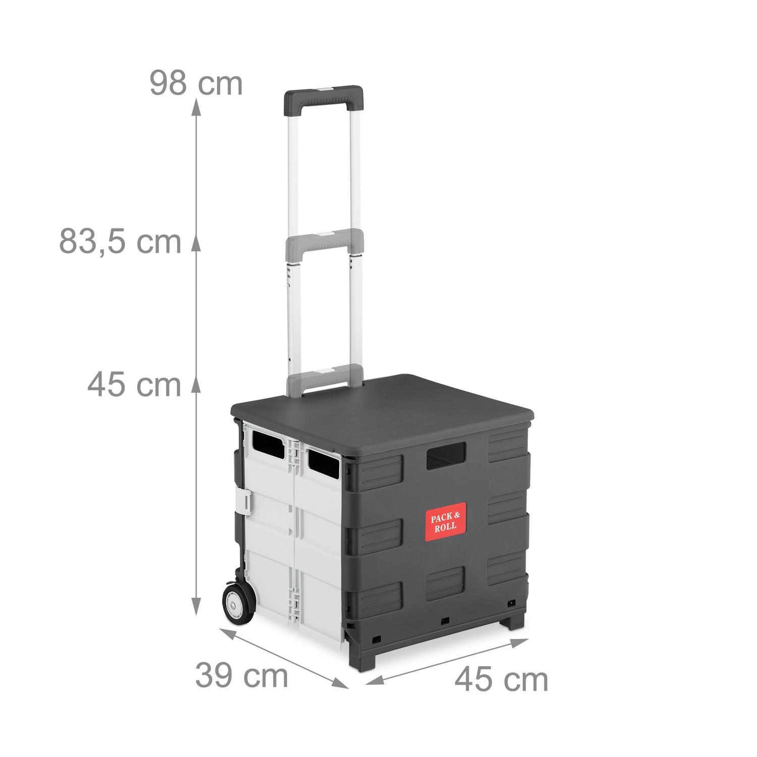 Northix Zusammenklappbarer Einkaufswagen mit Deckel  