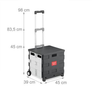 Northix Zusammenklappbarer Einkaufswagen mit Deckel  