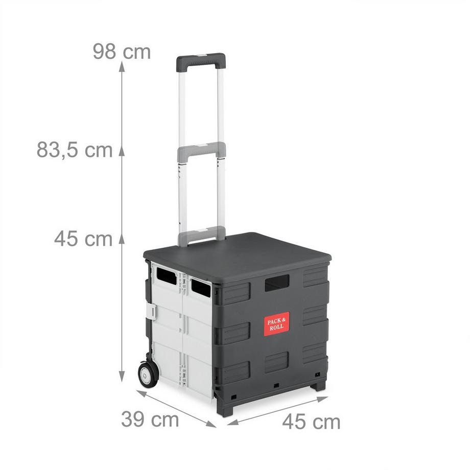 Northix Zusammenklappbarer Einkaufswagen mit Deckel  