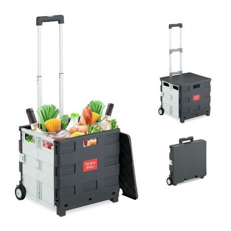 Northix Zusammenklappbarer Einkaufswagen mit Deckel  