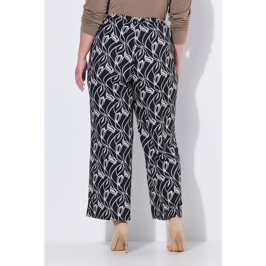 Ulla Popken Jerseyhose weites gerades Bein Elastikbund  