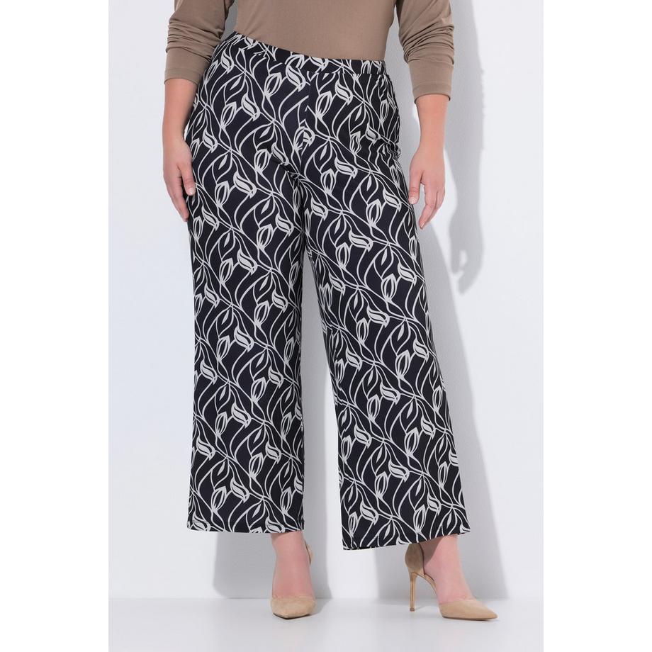 Ulla Popken Jerseyhose weites gerades Bein Elastikbund  