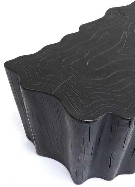 KARE Design Table basse souche d'arbre noir 119x68  