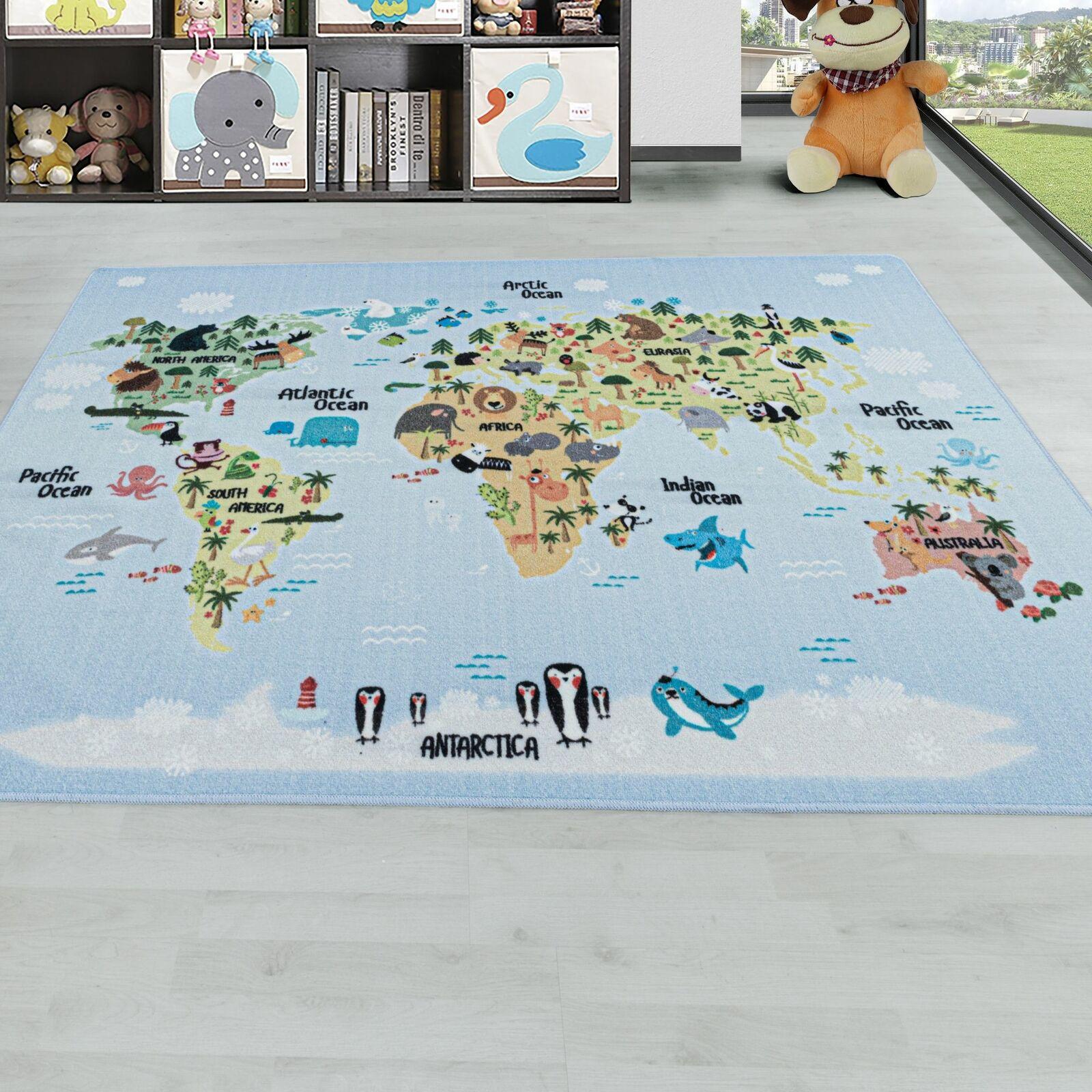 Paco Home Mappa del mondo del tappeto per bambini Maape  