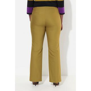 Ulla Popken  Pantalon droit Rose avec ceinture confortable et tissu stretch 