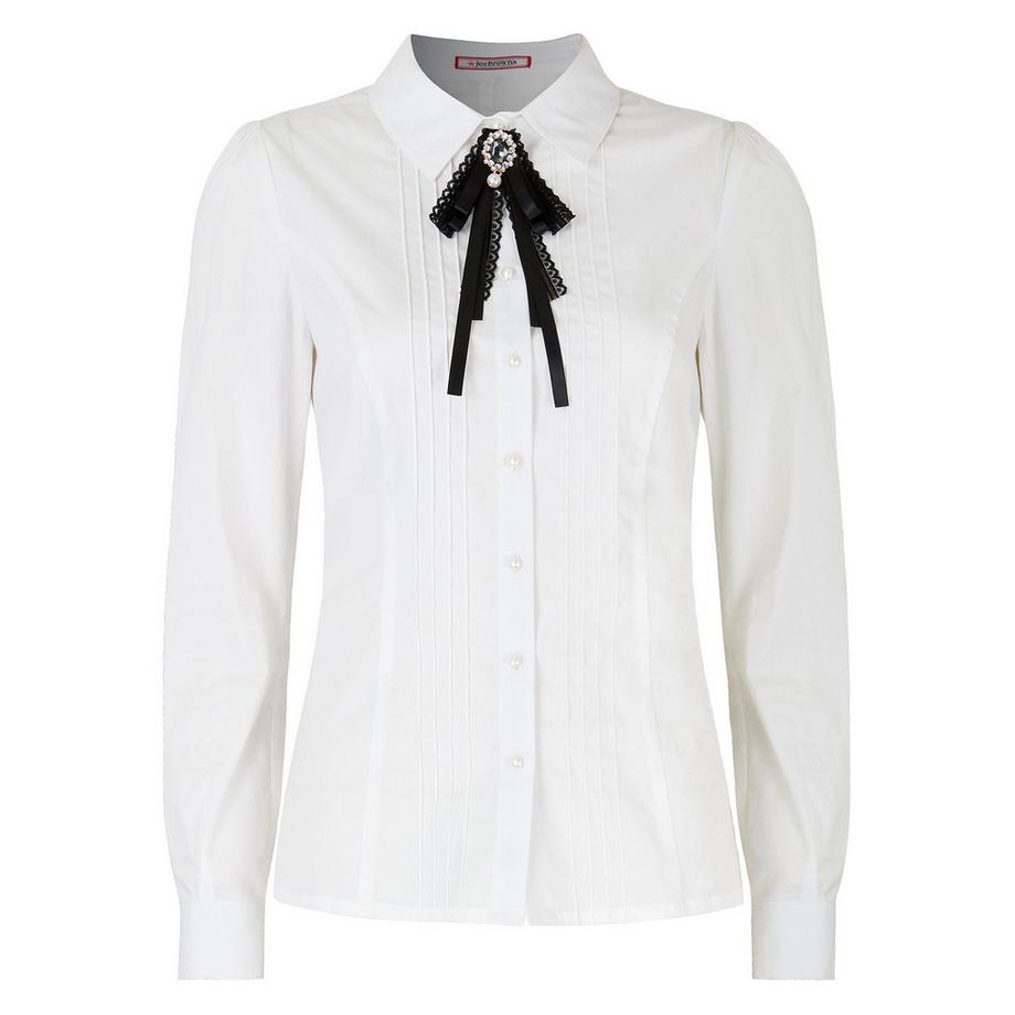 Joe Browns Camicia bianca con spilla decorativa  