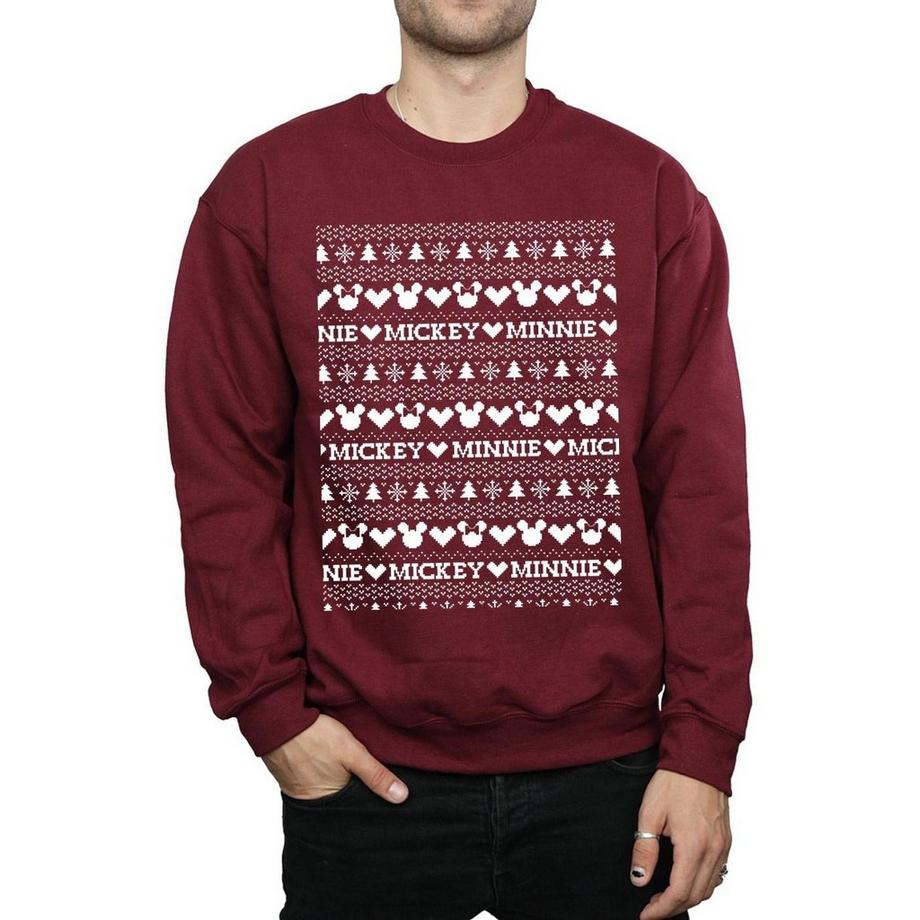 Disney Mickey Minnie Natale Stampa Grafica Felpa  