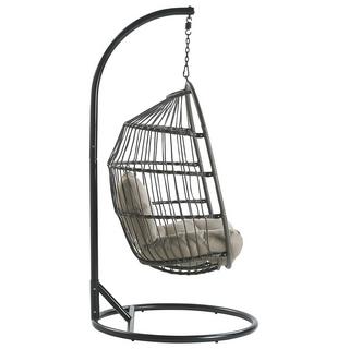 Beliani Hängesessel mit Gestell aus PE Rattan Boho ALBA  