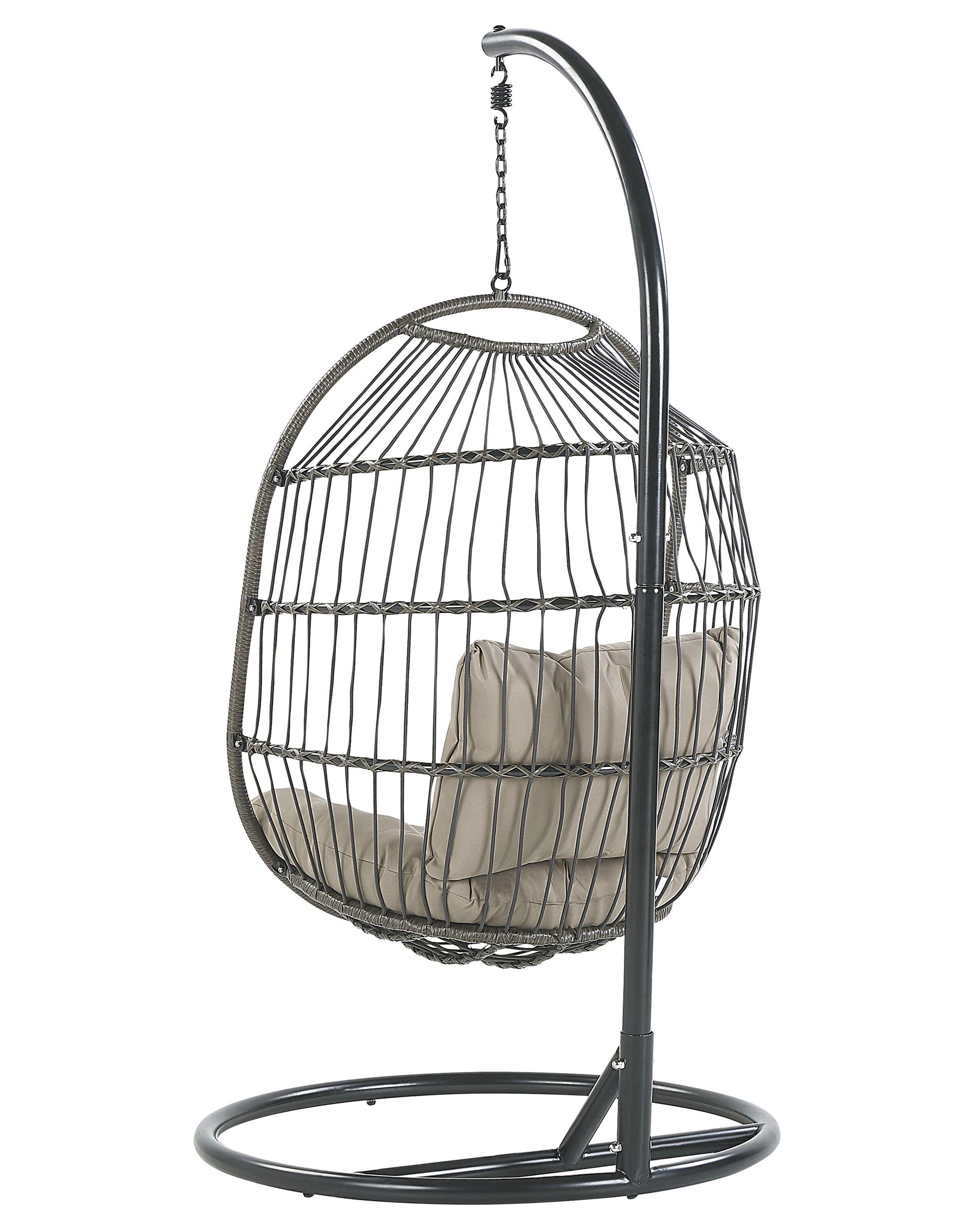 Beliani Hängesessel mit Gestell aus PE Rattan Boho ALBA  