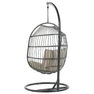 Beliani Hängesessel mit Gestell aus PE Rattan Boho ALBA  