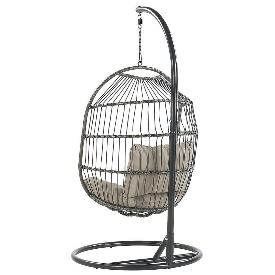 Beliani Hängesessel mit Gestell aus PE Rattan  ALBA  